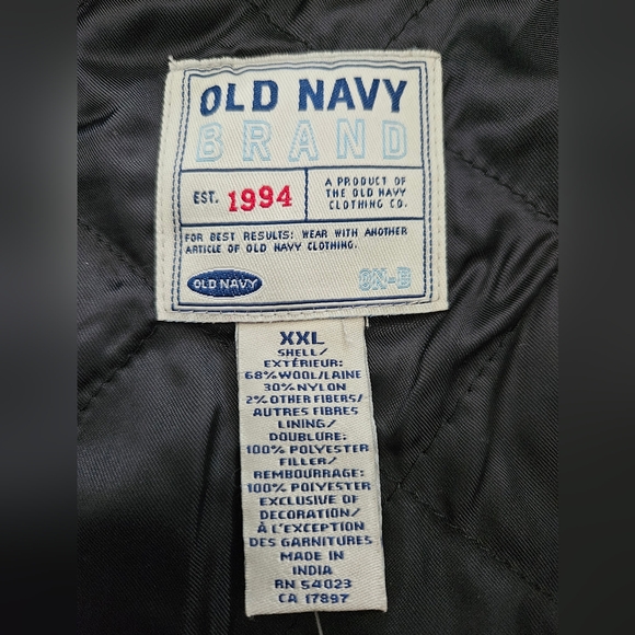 NWOT - Old Navy Wool Felt Blend Dark Grey Pea Coat - Size XXL - Picture 4 of 10